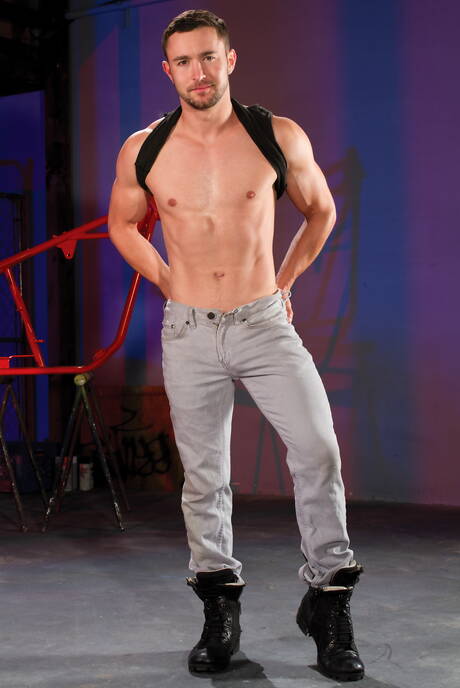 Hot american dudes hunky guy Colt Rivers and hunky guy Aaron Reese in black on white anal sex