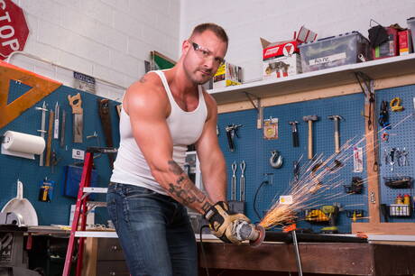 American stars muscular Austin Wolf and muscular Derek Bolt in hard anal sex