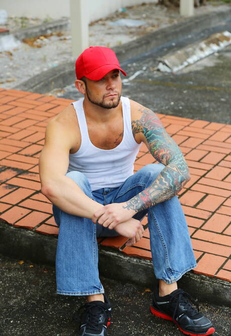 Famous americans, husky guy Marxel Rios and hunky guy Max Sargent fuck ass after sucking cock with fisting outdoor