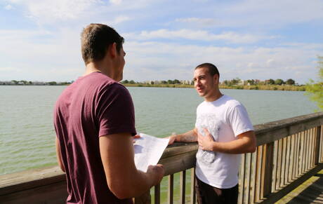 Sexy americans, beefcake Luke Milan and husky guy Dimitri Kane have anal sex outside