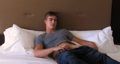 Hunky guy Max wanking