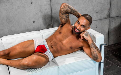 Sexy guys Dante Colle, Remy Cruze and Tyson Rush in hot 3some interracial anal sex