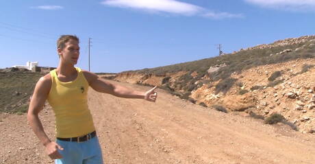 Shameless guys Torsten Ullman, Marcel Gassion and Roald Ekberg have 3some anal sex outdoor