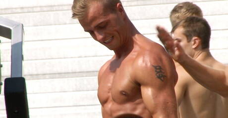 Jack Harrer, Kevin Warhol, Gino Mosca, Jim, Hoyt Kogan, Arne Coen, Claude Sorel, Rocco, Johnny, Tom Pollock, Marcel Gassion, Florian Nemec, Jean-Daniel, Vadim Farrell, Brian Jovovich, Sascha, Dario Dolce, Julien, Billy have an orgy in hot shower