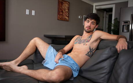 American pornstars beefcake Elliot Finn and otter Leeroy Jones have anal sex