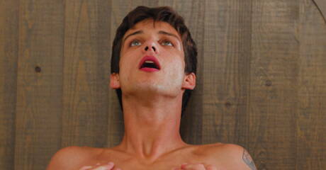 Hot american dudes beefcake Elliot Finn and hot bear Riley Mitchel in hot homosexual scene