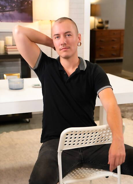 Sexy friends Jenna Clove, Ricky Larkin and James Darling in bisexual threesome fuck