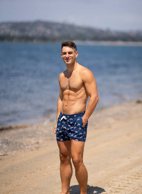 American hunky guy Jc and  Liam posing naked and showing ass on beach