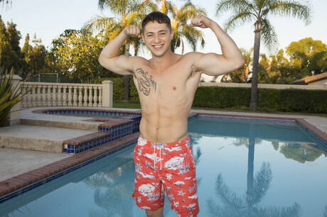 Nasty guys Lane, Manny and Jax Hayes in hard 3some sex on the beach