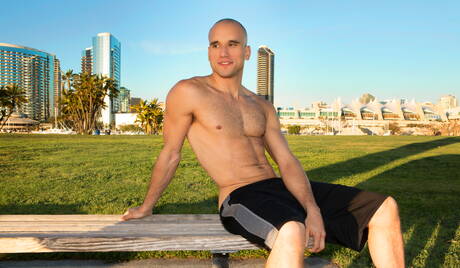 Tough guy Frankie Valentine and hunky guy Dexter have a hot sex outside