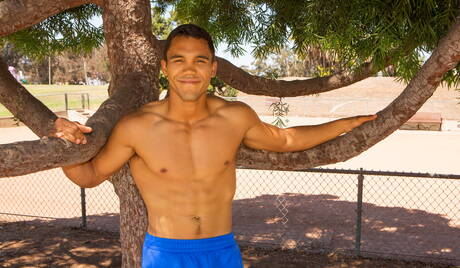 Lane and ebony husky guy Atticus Hendricks in hot ass bang outdoor