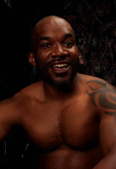 Muscular Johnny B and black bull Smash Thompson likes to be humiliated outdoor