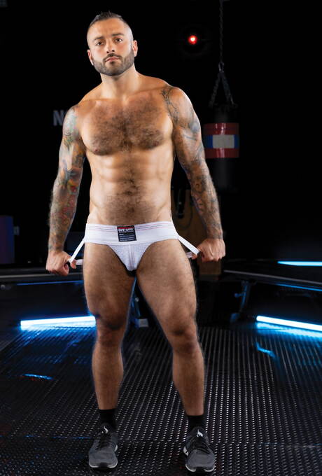 American mature bear Drew Valentino and stud Colby Melvin in hot anal sex