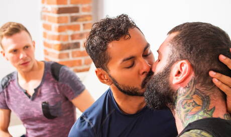 Hot boysEthan Chase, Markus Kage and Milo Madera drilling an ass