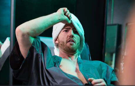 Sporty and beard tattooed gays fucking in spa