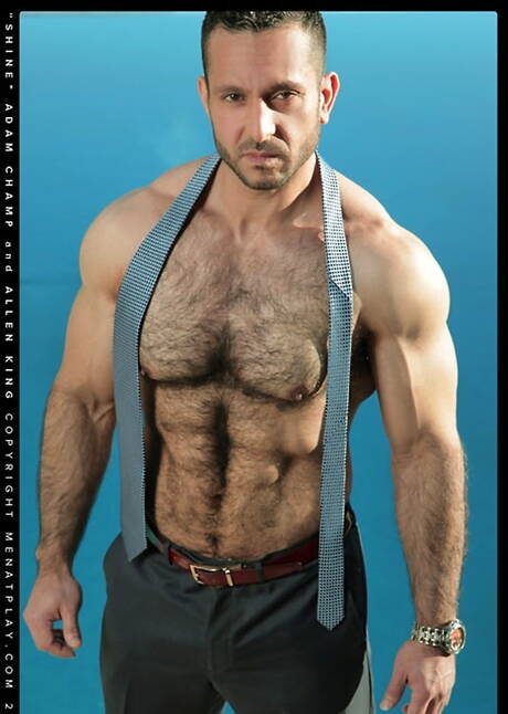 Argentinian bear Adam Champ and spanish beefy Allen King love each other at pool