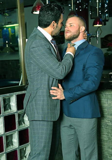 Tough guy Jean Franko and beefcake Malek Tobias have a good oral sex