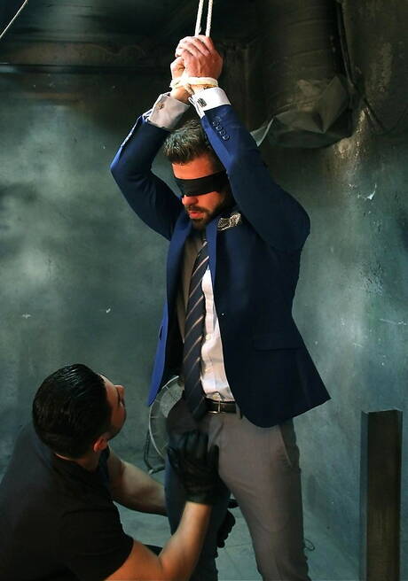 Russian husky guy Dato Foland and portuguese superstud Hector De Silva in bondage porn scene