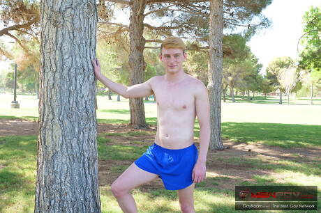 Superstud Alexander Ray and american pretty boy Eric Charming have anal sex outdoor