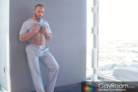 Ebony superstud Dillon Diaz and beefy Bo Baxxter in hot interracial ass fuck action