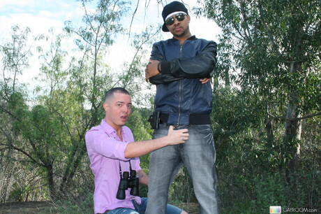 Black tough guy Bobby Knight fuck ass after sucking outside