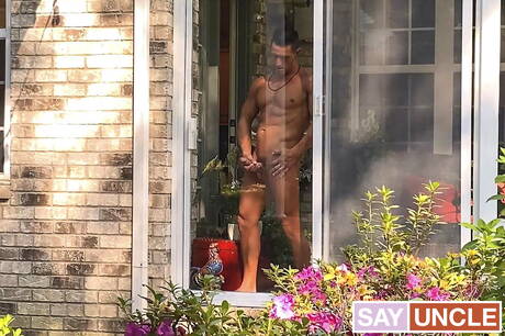 Shameless buddies Jax Thirio, Jesse Bolton and Jack Bailey in threesome fuck scene outdoor