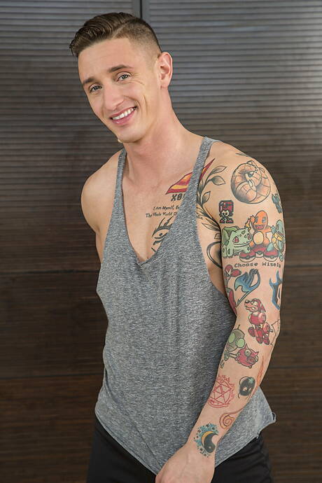 Latin well-built Dean Phoenix and american hairy stud Lance Ford in hard anal sex