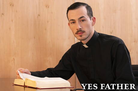 Hot american guys twink Father Fiore and young boy Mason Anderson in ass spanking session