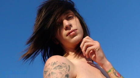 Beautiful boy Jake Strong jerk off his dick outdoor