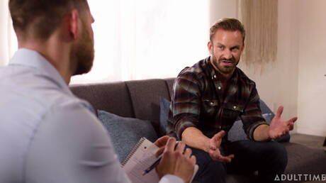 Nice american guys bull Bruce Jones and strong bull Caden Jackson fuck ass after blowjob