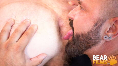 Canadian mature bear Marc Angelo and  Canadad in hot homosexual scene