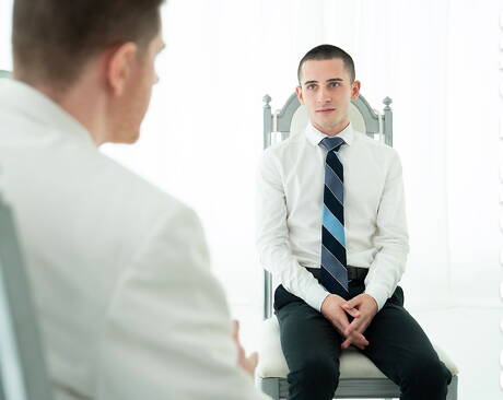 Hot american boys muscular Legrand Wolf and young dude Oliver James in blowjob scene