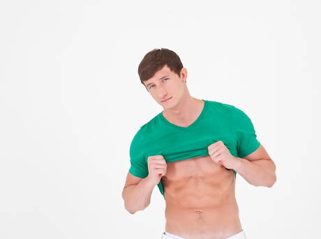 American stud Lance Alexander wanking with toy