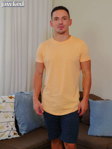 Latino bull Stephen Angel posing nude and showing nice ass