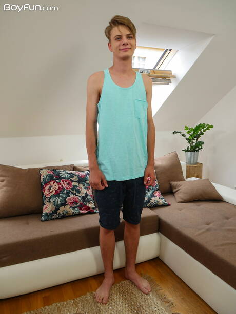 Young boy Kieran Karlsson posing naked and showing nice butt